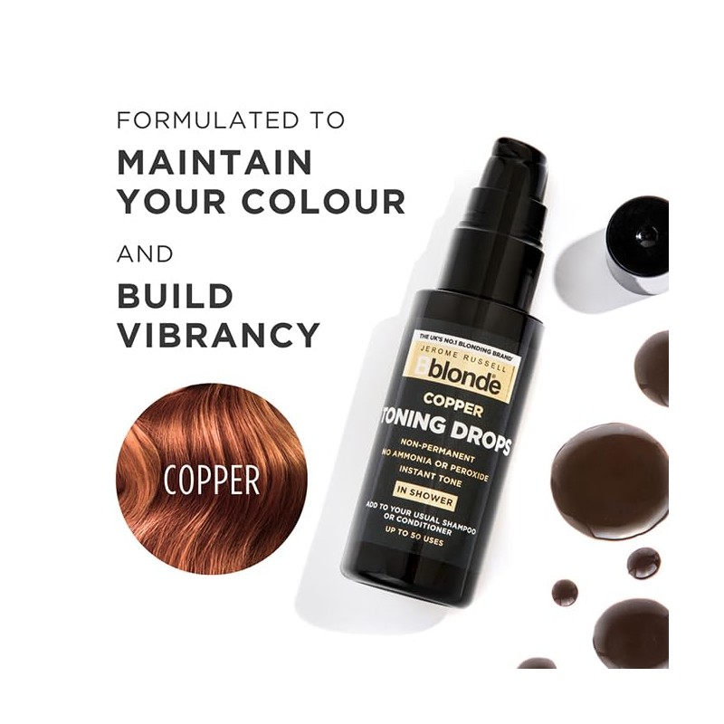 Jerome Russell Bblonde Copper Toning Drops - Non-Permanent Copper Hair