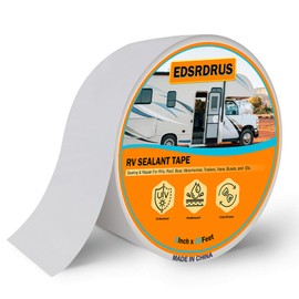 EDSRDRUS RV Roof Tape, Heavy-Duty Adhesive Butyl Seal Tape Waterproof UV-Resistant for RV Repair, RV Sealant Tape for Boat, Camper Roof Leaks (White, 2inch*20ft)