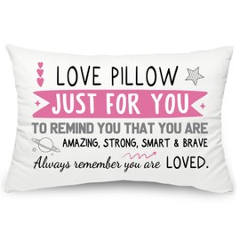 Love Pillow Bed Pillowcases Decoration for Women with Positive Quotes Idea Inspirational Gifts for Daughter Sister Niece Mum Auntie Girlfriend Birthday for Your Love 50x75 cm (Love Pillow 50x75)