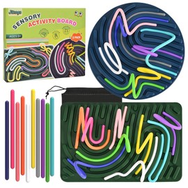 2-Pack Sensory Activity Board, Sensory Toys for Kids with Autism, Fidget Toys for Kids, ADHD, Stress, Calming, Double-Sided Silicone Toys, Birthday for Girls Boys Toddlers