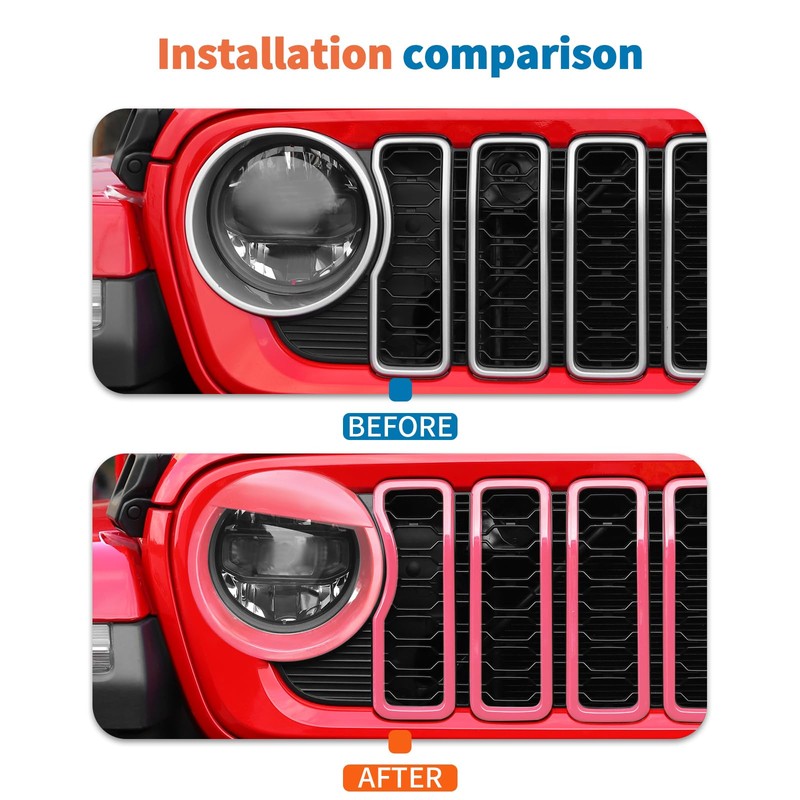 JeCar 9pcs Pink Angry Bird Style Headlight Covers & Grill