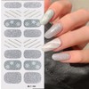 Glitter Christmas Gel Nail Strips Stickers 3D Self-Adhesive Christmas Full
