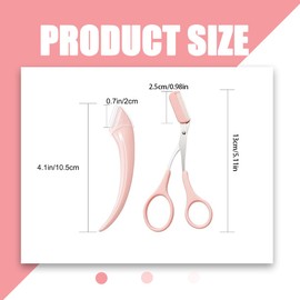 XURJUMI Eyebrow Scissors Set, 2 x Eyebrow Razor + 2 x Eyebrow Scissors with Comb, Stainless Steel Beauty Eyebrow Trimmer, Eyebrow Razor & Scissors, Professional Precision Tool for Women