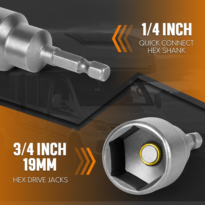 TONDA RV Scissor Jack Socket, Camper Travel Trailer Drill Adapter,