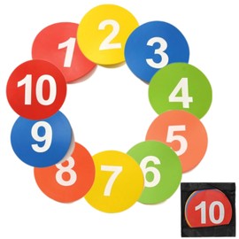 MTSBDM 9-Inch Poly Spot Markers – 10PCS Anti-Slip Waterproof Floor Dots in 5 Colors for Agility, Basketball, Football, Dance, Exercise & Sports – Includes Storage Bag