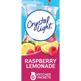 Crystal Light Raspberry Lemonade Artificially Flavored Powdered Drink Mix, 72 ct Pack, 12 Canisters of 6 Pitcher Packets