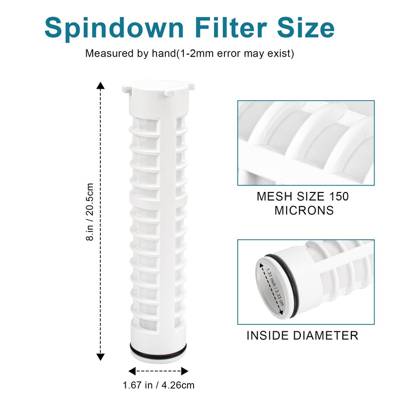 1-1/2" 100 Mesh Spin Down Filter Screen Replacement Rusco/Vu-Flow, Well