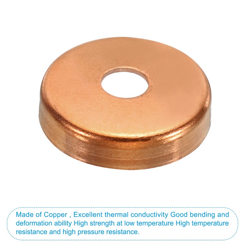 PATIKIL 7/8" Copper End Cap with 1/4" Hole, 5 Pcs