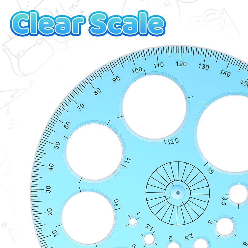 BOHUIZ Circle Template for Drawing, Plastic Round Stencil Templates Professional