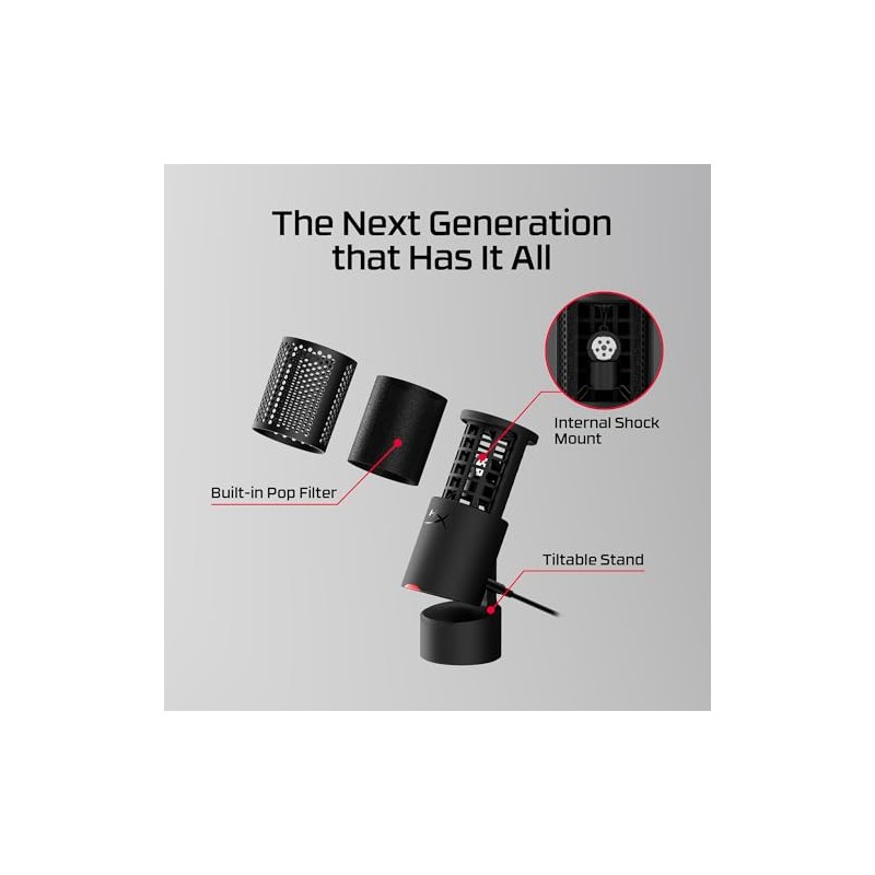 HyperX SoloCast 2 - Micrófono Condensador USB para Juegos para