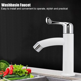 Tyenaza Single Cold Water Tap, G1/2 Inch Single Hole Basin Faucet, ABS Modern Single Lever Bathroom Tap, Simple Basin Faucet for Home or Outdoor Use