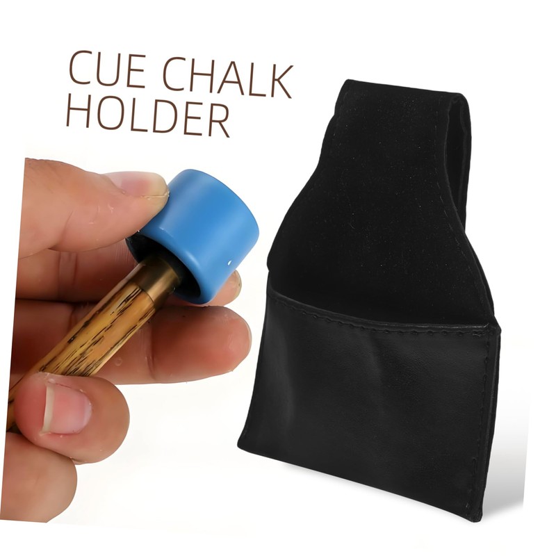 CORHAD Ergonomic Billiard Chalk Holder Pool Cue Clamp Bag Portable