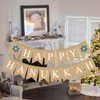 BESTOYARD HAPPY HANUKKAH Letters Bunting Banner Linen Burlap Banner Hanukkah