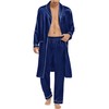 SWOMOG Mens Silk Satin Robe Lightweight Silk Spa Bathrobe with