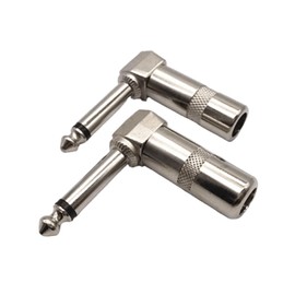 VOCUE 1/4" Plugs 6.35mm Plugs Male 1/4 inch Stereos Plugs Right Angle Connector for Mixers Cables Guitar Cables