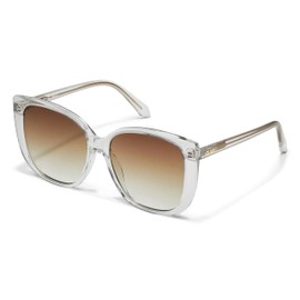 Quay - Womens Sunglasses, Square Lenses with UV Protection (Ever After, Clear)