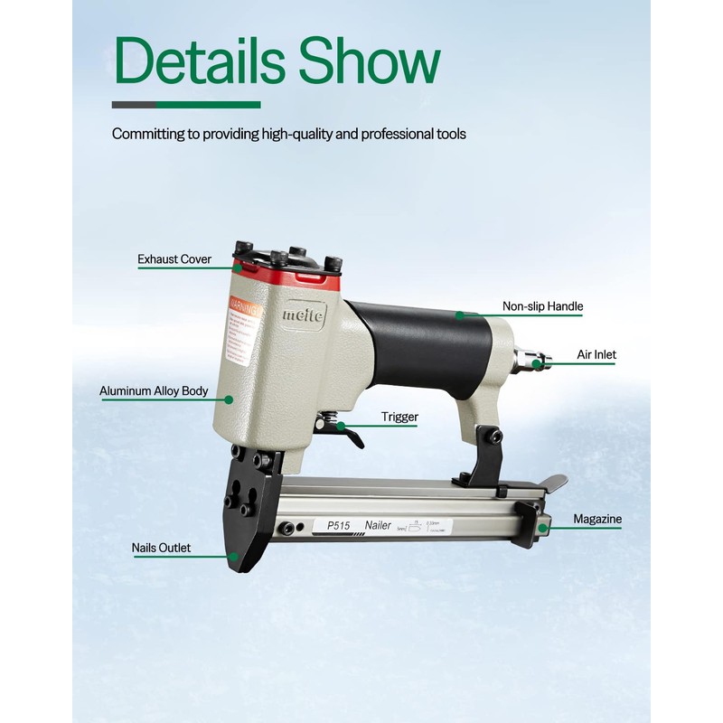 meite P515 5/8 inch Pneumatic Flex Point Tacker or Nailer