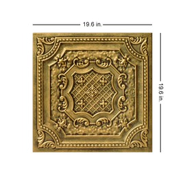 A La Maison Ceilings R126 Bijou and Bee Bee Foam Glue-up Ceiling Tile (128 sq. ft./Case), Pack of 48, Antique Gold