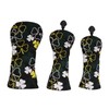 3PCS Golf Head Cover for Fairway Woods Driver Hybrids PU