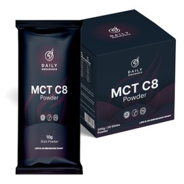 MCT Öl Pulver - Sticks - Ketone & Ketose - MCT Öl C8 - Ballaststoffe - Keine Zusatzstoffe Ohne Zucker - Vegan - 20 Sticks à 10 g - Geschmacksneutral - Daily Endurance