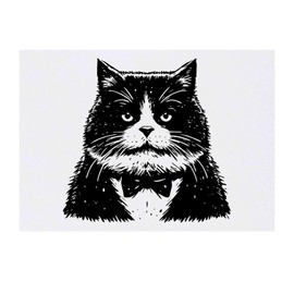 Azeeda 'Struppige Smokingkatze' Temporäres Tattoo - Hautfreundlicher & Ungiftiger Abziehbild · Wasserfest (TO00085481)