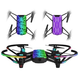 Skin Decal Wrap 2 Pack for DJI Ryze Tello Drone Rainbow Skull Collection Drone NOT Included