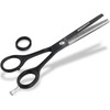 Premium Hair Scissors Black Hairdressing Scissors Modelling Scissors 1-Sided Serrated