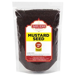 SHUDH BLACK MUSTARD SEEDS 3.5 oz | 100GM | Whole Spice (Kali Rai) ~ All Natural | Gluten Friendly | NON-GMO | Vegan | Indian Origin