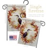 Breeze Decor Birds Wreath Garden Flag Set with Stand Animals