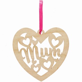 Baker Ross Wooden Decorations-Pack of 10, Wood Mother's Day Crafts for Children (FC437), Assorted, 21 x 17.5 x 3.5 centimetres