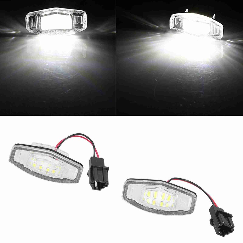 Pair of LED License Plate Lamp White Light 34100S0A013 Fit
