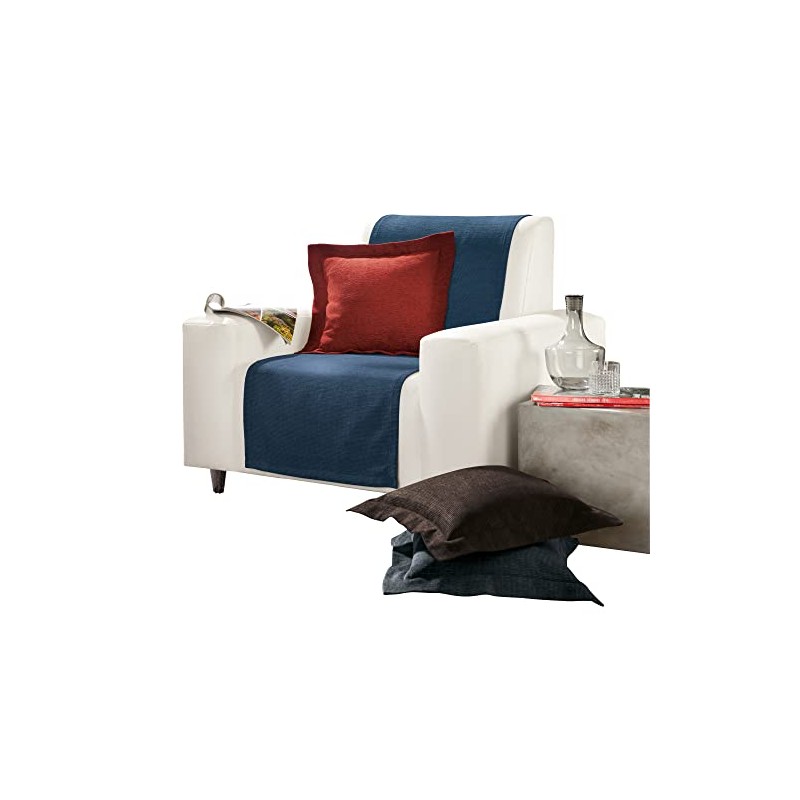 Erwin Müller Armchair and Sofa Protector Chenille Jacquard Light Blue/Blue