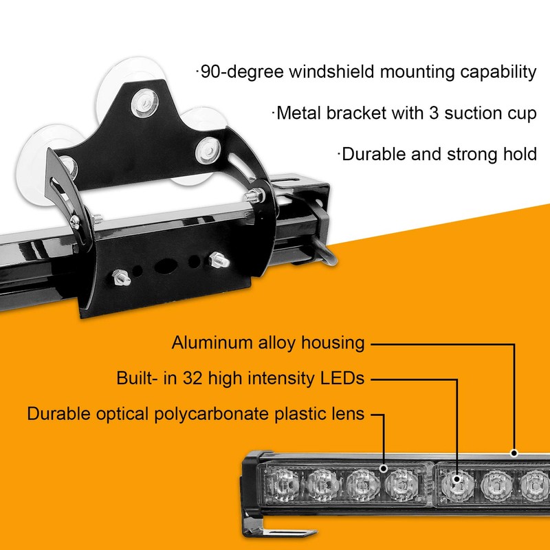 2 in 1 32 Inch 12-24V LED Emergency Strobe Lights