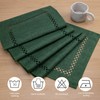 BAZIOE Modern Table Runner Green Linen Table Runner Washable Openwork