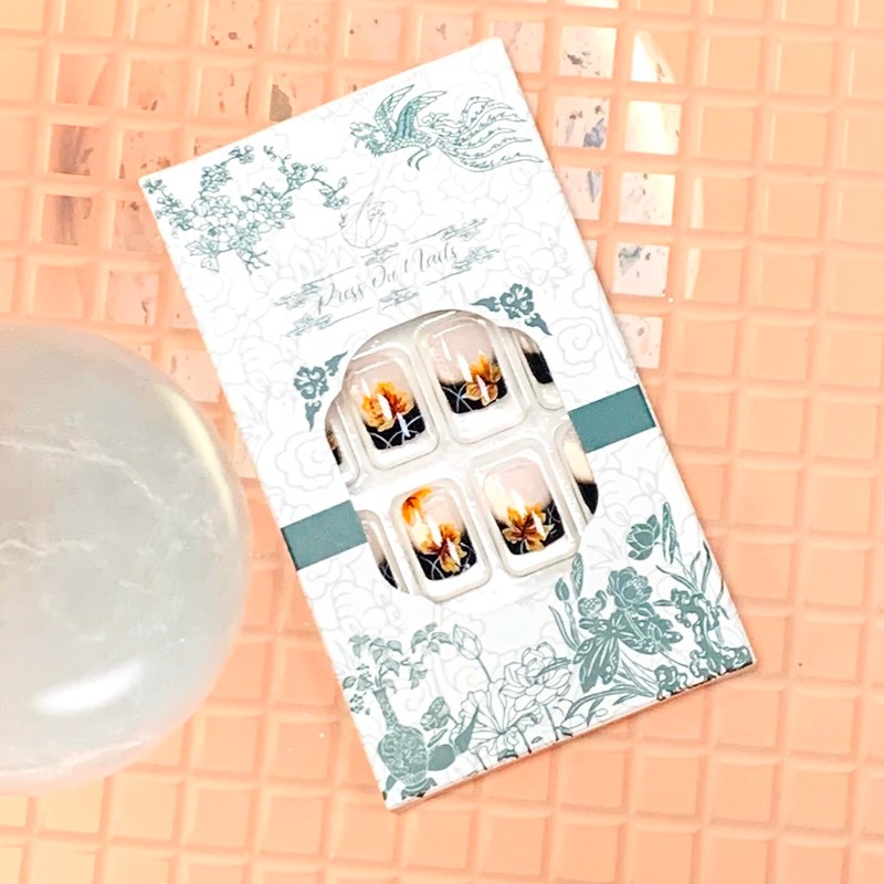 Thanksgiving Press on Square Nails Short Length Glossy Full Cover