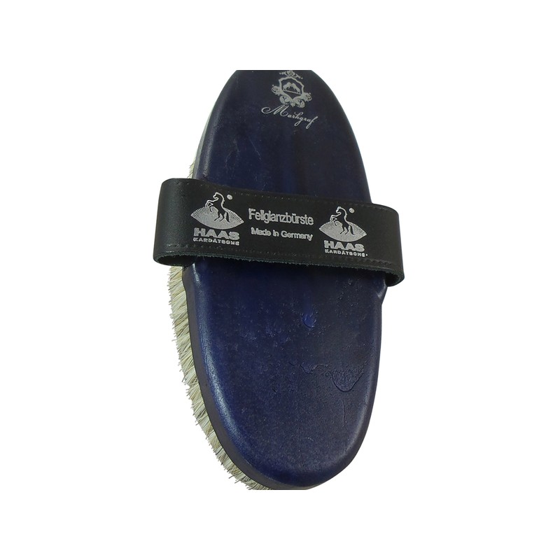 Horse brush -Fellglanz- dense white horsehair from Haas for Markgraf