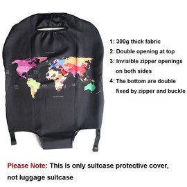 MosaiRudo Thicker Luggage Cover Elastic Suitcase Cover Protector Fits 18-32 Inch Suitcase Travel Accessories (Alphabet Graffiti, S)