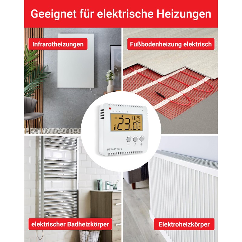 ELEKTROBOCK PT14-P WiFi - Smart WLAN Room Thermostat 230 V