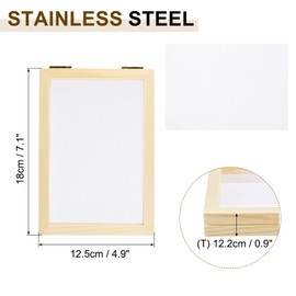 MECCANIXITY Paper Making Screen Wooden Paper Making 7.1 x 4.9 Inch Papermaking Frame Kit Double Layer with Mesh for DIY Paper Craft Making Cards, Bookmarks
