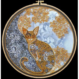 Abris Art Bead Embroidery Kit - Moon cat AB-709