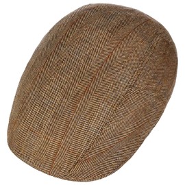 Stetson Light Silk Ivy Flat Cap - Fashionable Cap - Peaked Cap Made of 100% Silk - Made in the EU - Spring/Summer - Men's - Cap with UV Protection 40, brown