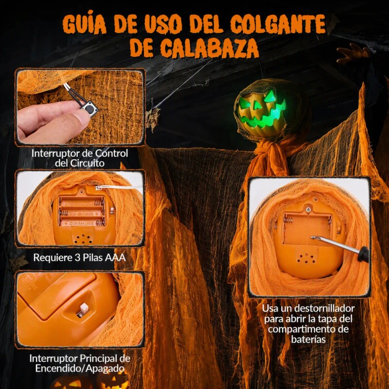 Fantasmas Colgante Luz Sonido Halloween Decoracion Exterior