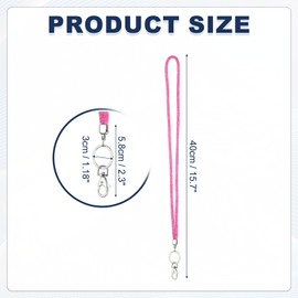 PATIKIL 1Pack Rhinestone Lanyard for Keys, 15.7" Bling Lanyards for ID Badge with Metal Clasp & Keyring Crystal Keychain Neck Strap for Women Keys Phones, Peach Pink