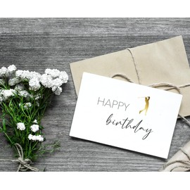 1 Elegant Premium Birthday Card for Golfer Golfer 10.5 x 14.8 cm - Happy Birthday Card (Designer Paper) with 1 Brown Envelope (Natural Paper) - Card for Birthday Golf Greetings Card