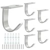 Piutouyar 6 Pack Silver Screw Mounted Ceiling Hooks, Heavy Duty