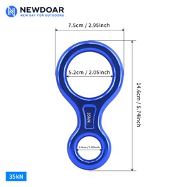 (Blue) - NewDoar 35KN Figure 8 Rescue Descender Super Belay Device Rappel Rock Climbing Belay Equipment Gear