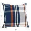 Creative Co-Op Square Plaid Cotton Pillow, Blue