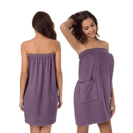 SIORO Women Bath Towels Robe Wraps, Soft Cotton Terry Spa Cloth, Plush Adjustable Closure for Shower, Travel, Pool, Gym