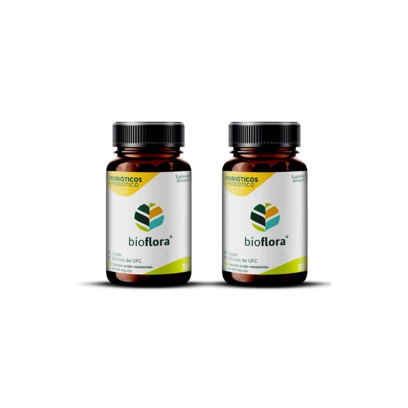 Bioflora 2 PACK Probióticos y Prebióticos en Cápsulas (70 cápsulas