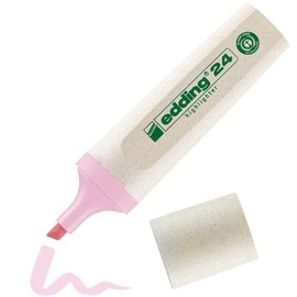 edding 24 Ecoline Highlighter - Pastel Rose - 1 Highlighter - Chisel nip 2-5 mm - for Quick and Easy Marking and highlighting of Texts and Notes - refillable, Made of Recyclable Material